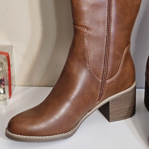 Universal Thread knee high brown leather heel boot women's 9.5 - Picture 2 of 9